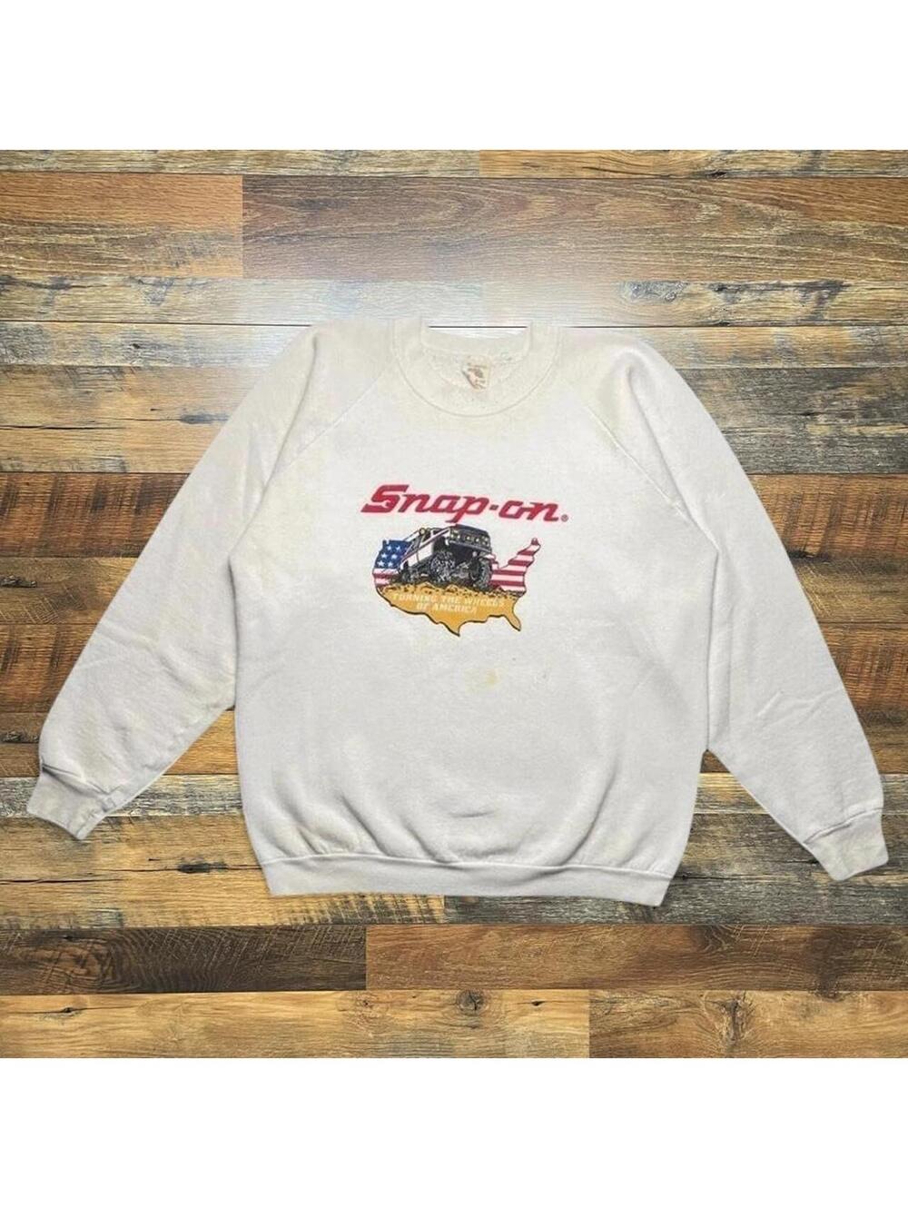 Vintage Snap On Racing Truck Sweatshirt Size XL Snap On Tools Crewneck